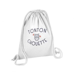 Fabulous Sac de Gym en Coton Blanc Tonton Famille Chouette 12 Litres