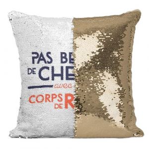 Fabulous Housse de Coussin &agrave; Sequin - Paillettes Dor&eacute; Pas besoin de Cheveux - Corps de R&ecirc;ve [40 x 40 cm]