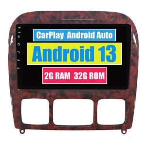 Autoradio Multim&eacute;dia SZSMART Carplay pour Mercedes Benz Classe S W220 Vv220 1998 2005 Android Car Radio Bluetooth Gps Navigation