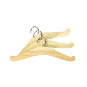 Lot 3 cintres en bois pour vetements poupee 38/45 cm  16x5cm - accessoire armoire  penderie - set pour tenue poupon et carte