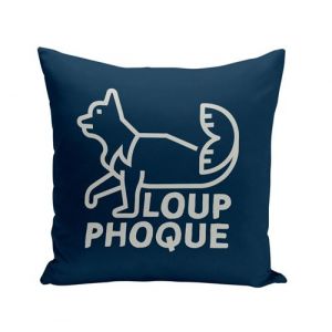 Fabulous Housse de coussin bleu Loup-phoque [40x40 cm]