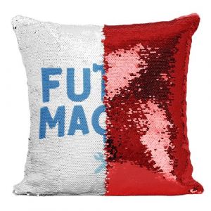 Fabulous Housse de Coussin à Sequin - Paillettes Rouge Futur Maçon [40 x 40 cm]