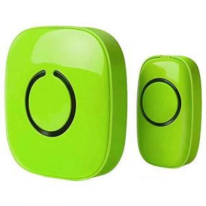 Sonnette Sans Fil SadoTech 1 Bouton Poussoir & 1 R&eacute;cepteur, Port&eacute;e de 300 m, Fonctionne sur Batterie, &Eacute;tanche avec Flash LED &ndash; Vert Lime
