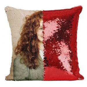 Fabulous Coussin avec Housse Sequin - Paillettes Rouge Julia Roberts Award Pretty Woman [40 x 40 cm]