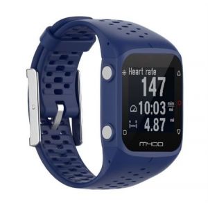Strap-it Bracelet silicone - compatible pour Polar M400 / M430 (bleu foncé)