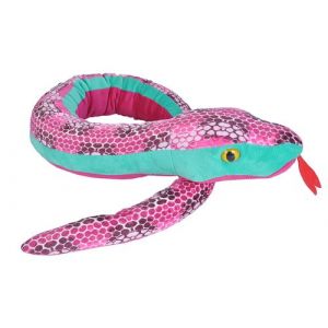 Wild Republic serpent en peluche junior 137 cm en peluche rose/vert