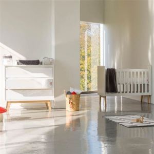 PERICLES - Chambre Duo Pure Blanche Lit bébé 70x140cm + Commode