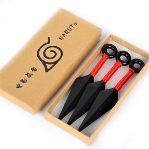 Set de 3 pièces lancer fléchettes Kunai couteaux Naruto Shippuden Cosplay Noir+Rouge