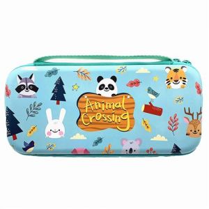 Pochette de transport Nintendo Switch Lite Animal Crossing + housse protection d'écran + 2 x casquettes en silicone