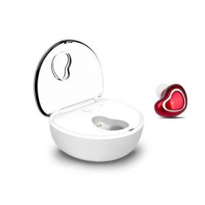 Ecouteurs Bluetooth Mini Invisibles Sport Sans Fil Avec Boîtier De Charge Noir Rouge YONIS