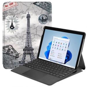 Housse etui coque pochette simili cuir pour Microsoft Surface Pro 8 (13 pouces) - TOUR EIFFEL - htdmobiles