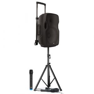 Enceinte Active Gemini AS 10 TOGO - 1000W - Active sur Batterie, USB/Bluetooth/AUX/SD, SONORISATION DJ PA, 2 MICROS, PIED