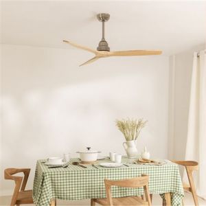 WIND WOOD - Ventilateur de plafond 75W silencieux Ø132 cm 100% bois
