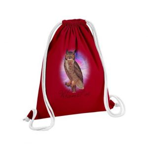 Fabulous Sac de Gym en Coton Rouge Whomst've Chouette 12 Litres