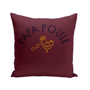 Fabulous Housse de coussin rouge Papa Famille Poule [40x40 cm]