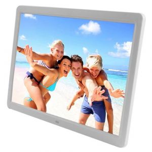 Cadre Numérique 1280X800 Lecteur Musique Vidéos Films Port USB Mmc Réveil Blanc + SD 16Go YONIS