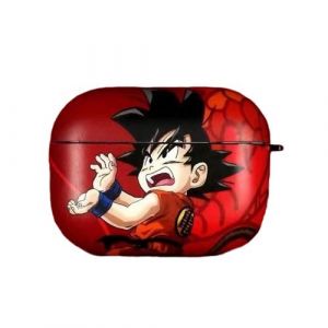 Coque en silicagel avec porte-cl&eacute; pour Airpods Pro-Dragon Ball-Goku-rouge
