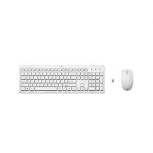 HP 230 - Ensemble clavier et souris - sans fil - 2.4 GHz - AZERTY - Belge - blanc - pour HP 24; Laptop 14, 14s, 15, 15s, 17; Pavilion 24, 27; Pavilion Laptop 13, 14, 15