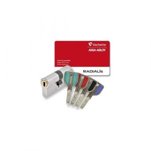 VACHETTE Cylindre de Serrure Radialis - Pour Porte Extérieure/Entrée - Tres Haute Sécurité - 4 Clés Incopiables - 42,5x42,5 mm