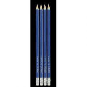 4 crayons graphite HB, bout gomme
