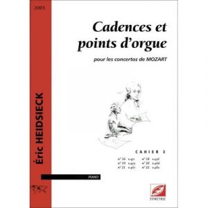 Partitions classique Symetrie HEIDSIECK E. - CADENCES ET POINTS D'ORGUE, POUR LES CONCERTOS DE MOZART - PIANO Piano