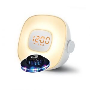 RADIO-REVEIL LUMINEUX AVEC SONS DE LA NATURE - Muse ML-198CR - Luminothérapie  Ambiance LED - 5 sons de la nature, OVNI inclus