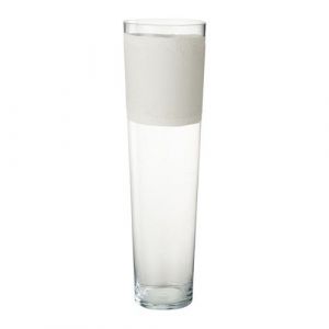 Vase Déco en Verre "Delph" 60cm Transparent & Blanc