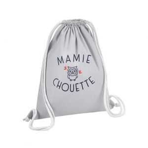 Fabulous Sac de Gym en Coton Gris Mamie Famille Chouette 12 Litres