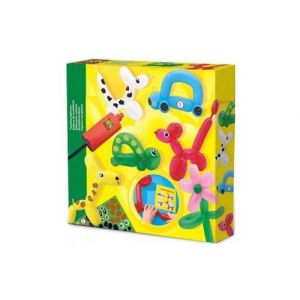 Kit 10 ballons a modeler + pompe + stickers + notice - ballons a sculpter - animaux  fleur  vehicule - loisir creatif enfant