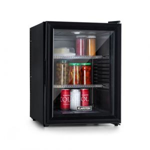 Brooklyn 42 mini réfrigérateur 42l porte vitrée classe a - noir avec intérieur noir