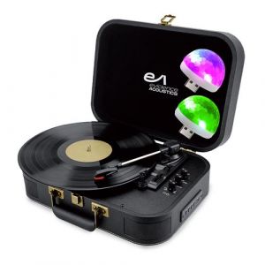 Tourne-disque Vinyle Evidence Acoustics - Haut-parleurs 20 watts PMPO - 33 45 78 tours - Bluetooth, USB, 2 Mini Lumi&egrave;res LED