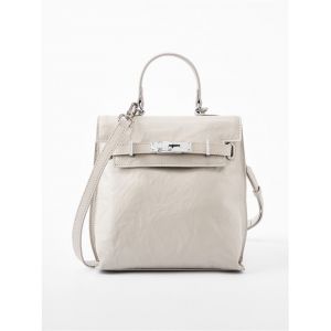 Sac à dos en cuir véritable femme sac de voyage blanc
