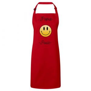 Fabulous Tablier Cuisine Premium Rouge Papa Poule Smiley Pere Amour Tendresse Famille
