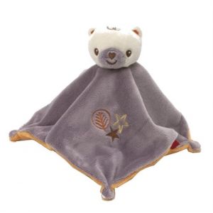 Fisher-Price doudou avec hochet ourson 28 cm gris