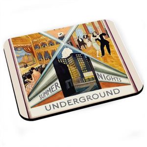 Tapis de souris Summer nights london affiche poster vintage voyage art deco