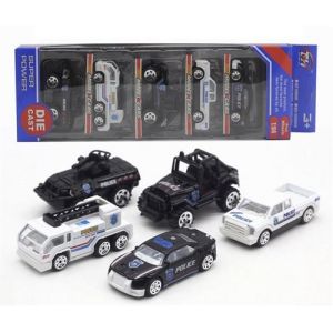 Set de 5 Pi&egrave;ces V&eacute;hicule Voiture de police Jeu Enfant 31.5 x 4.5 x7.5cm