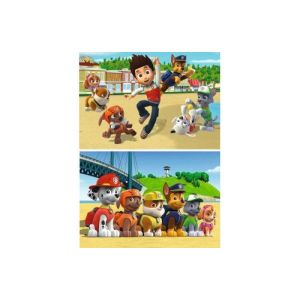 Coffret de 2 puzzles enfant pat patrouille  24 pieces : ryder rocky marcus chase zuma ruben et stella a la plage - ravensburger collection dessin anim&eacute;