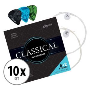 Shaman Classical cordes pour guitare classique, y compris 2 cordes de rechange, 3 plectres set x10