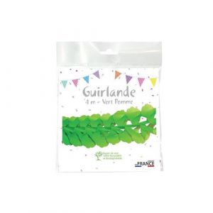 guirlande zinnia papier soie bio 4m vert pomme - cda 03201vo