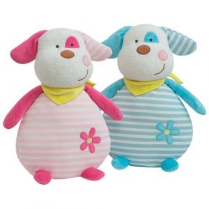 LUMINOU Peluche Chien raye - 30 cm - 2 styles