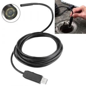 (#60) Waterproof USB Endoscope Snake Tube Inspection Camera with 6 LED for Parts of OTG Function Android Mobile Phone, Length: 2m, Lens Diameter: 7mm(Black)