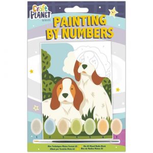 Peinture au numéro pour enfant - Chiots - 17,5 x 12,5 cm