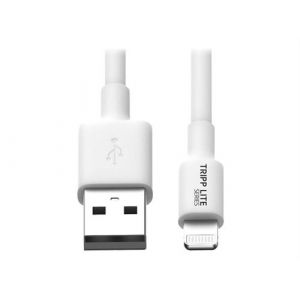 Eaton Tripp Lite Series USB-A to Lightning Sync/Charge Cable (M/M) - MFi Certified, White, 6 ft. (1.8 m) - Câble de données /d'alimentation - USB mâle pour Lightning mâle - 1.83 m - blanc - pour P/N: U280-001-C2, U280-006-C3A-ST, U280-C02-30W-K, U280-