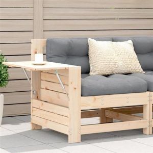 vidaXL Canap&eacute; de Jardin Accoudoir avec Coussin, Si&egrave;ge avec Dossier, Fauteuil de Terrasse Patio Arri&egrave;re-cour Ext&eacute;rieur, Bois 844914