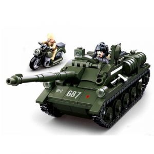 Jeu de construction brique emboitable Sluban wwii 2ème guerre mondiale tank destroyer armé militaire m38 b0687 soldats articulés