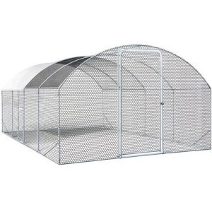 Enclos &agrave; poules d&ocirc;me 15 m&sup2; parc grillag&eacute; "Cocorico" - 5 x 3 m - acier galvanis&eacute;