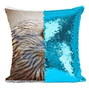 Fabulous Coussin avec Housse Sequin - Paillettes Turquoise Milan Royal Aigle Magnifique [40 x 40 cm]