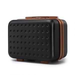 Vanity Case Rigide ABS + PC Léger Portable 31x18x22cm pour Voyage, Noir