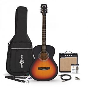 Guitrare &Eacute;lectro-Acoustique d'&Eacute;tude Sunburst, Ampli Acoustique 15 W et Accessoires