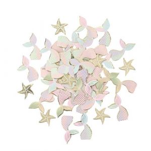 100 confettis étoile de mer sirène 2-3.5cm pastel - artifetes 94073